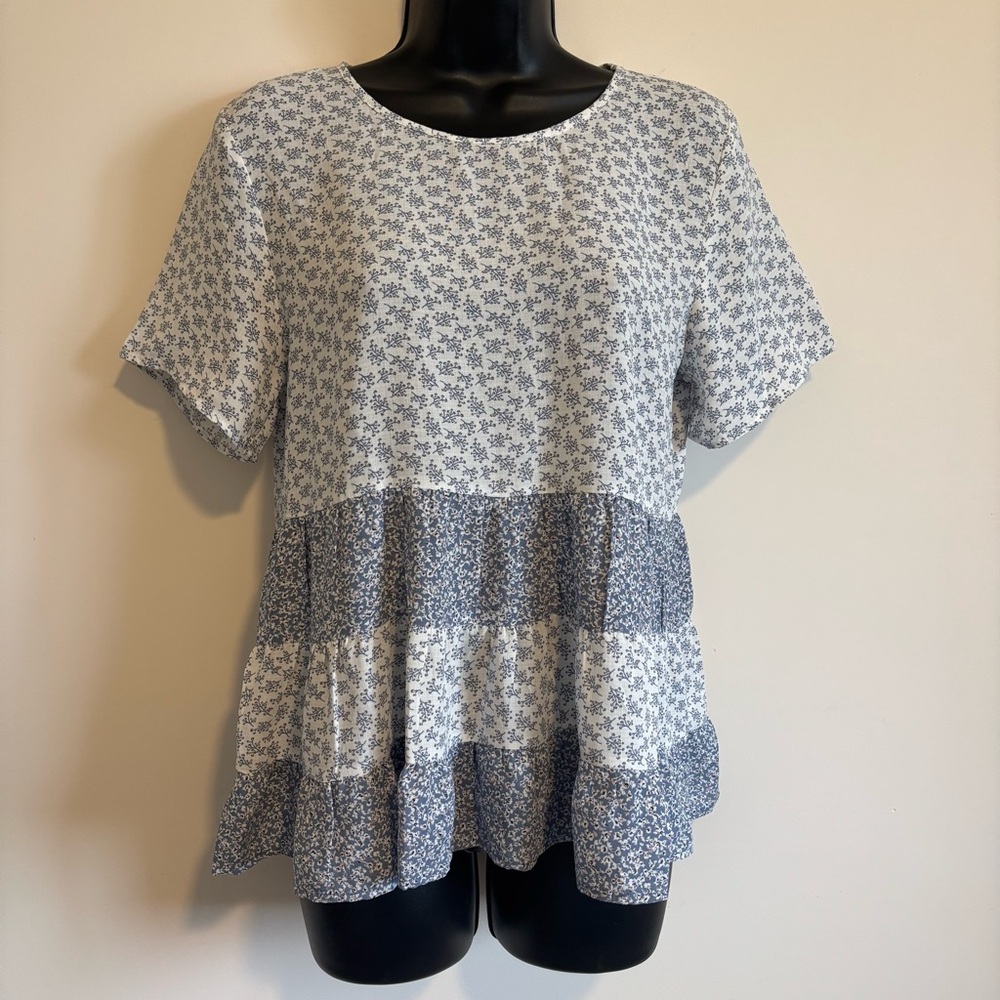 #414 Paper Crane Tiered Babydoll Top
